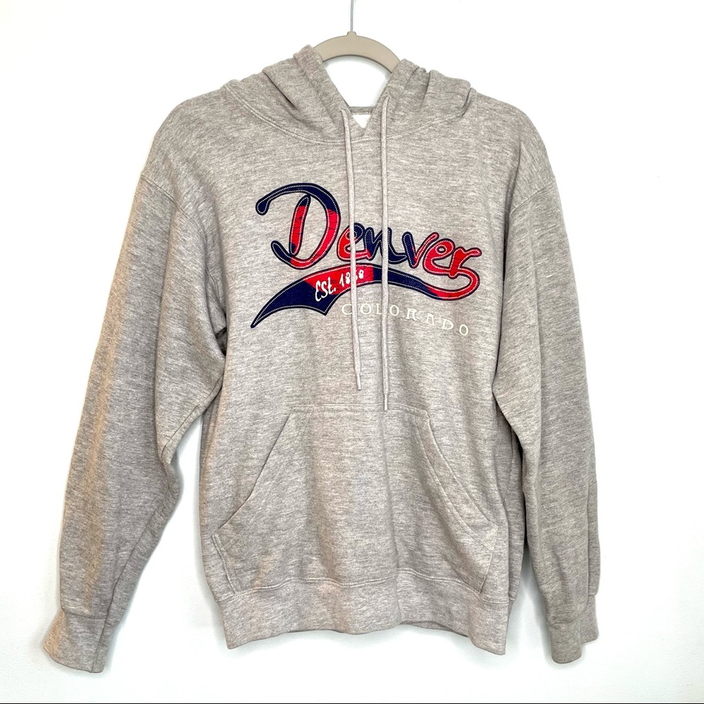 Denver Colorado Hoodie Sweatshirt Unisex Small Heathered Gray